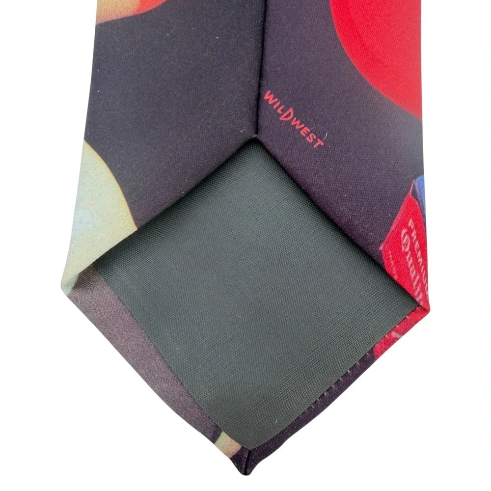 Vintage 1991 Ralph Marlin Billiards Pool Ball Graphic Mens Tie Multicolor USA